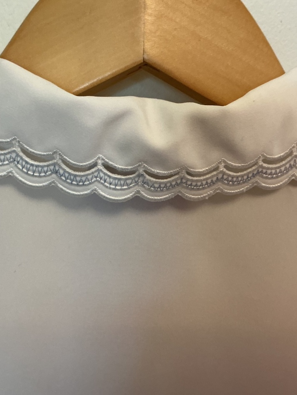 VTG 80s Sears Tradition White Embroidered Blouse Lace Collar Cottagecore Sz 12 - Picture 6 of 9
